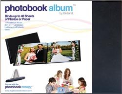 Photobook Album 8.5"X11" 1/Pkg-Landscape-Black Linen W/Window 5mm