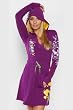 Ed Hardy Purple Love Kills Stretch French Terry Hoodie Dress