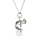 Eve's Addiction Sterling Silver Kokopelli Pendant, 18 inches