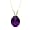 14k Yellow Gold 10x8mm Oval Cut Checkerboard Amethyst Pendant