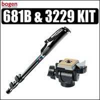 Manfrotto 681B Monopod & 234RC/3229 3D Swivel Tilt QR Head - Manfrotto ABOG681B3229