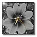 Black and White Cosmos Flower - 10x10 Wall Clock