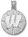 Wisconsin Badgers Solid Sterling Silver ''W'' Basketball 5/8'' Pendant