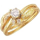 Gorgeous! 14K Yellow-gold Black Hills Gold Diamond Engagement and Wedding Rings