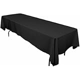LinenTablecloth 60 x 126-Inch Rectangular Polyester Tablecloth Black