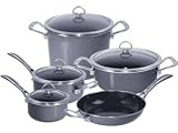 Chantal Copper Fusion 9 Piece Cookware Set, Platinum