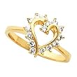 14K Yellow Gold Diamond Heart Ring - 0.30 Ct.