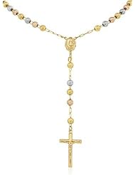 Rosary Beautifully Crafted in 14K Tri-color Gold - 282-04