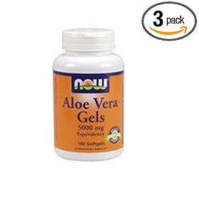 Now Foods Aloe Vera, 100 Softgels (Pack of 3)