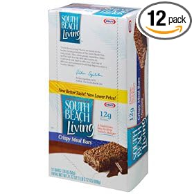 South Beach Living Meal Replacement Bars, Chocolate Crisp, 1.76 -Ounce Bars (Pack of 12)