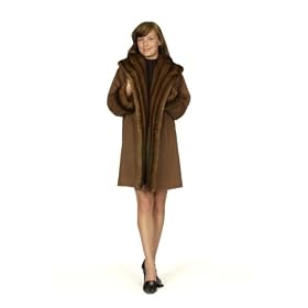 Buy 100% 17 Ounce Loro Piana Cashmere Straight Body Stroller w Mink Tuxedo, Shawl Collar and Cuffs... by FursNewYork