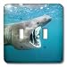 VWPics Sharks - Gray Basking shark (Cetorhinus maximus) filter feeding on plankton near the Lizard Peninsula - Light Switch Covers - double toggle switch
