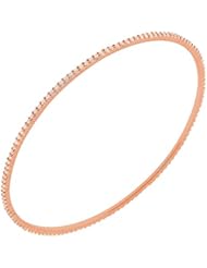 1.92 ct. tw Round Diamond Bangle Bracelet in Prong Setting - F-G VS2 - 14 Kt. Rose Gold