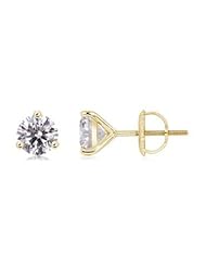 1.5 ct Solitaire Diamond Stud Earrings in Yellow Gold