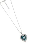 NFL Philadelphia Eagles Reversible Crystal Heart Pendant with 16" Chain