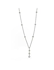 18K White Gold Diamond By The Inch Necklace 16 Inch