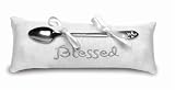 Blessed Jeweled Cross Silverplated Spoon on Pillow