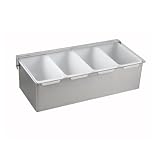 Winco Stainless Steel 4 Compartment Condiment Dispenser, 12 inch Length -- 1 each.