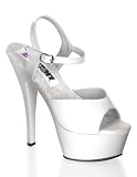 Sexy High Heel White Stripper Platform Sandal - 12