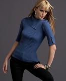 INC International Concepts Short-Sleeved Ribbed Sweater