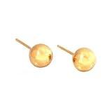 2 14K Yellow Gold Earrings Ball Studs Piercing 6mm