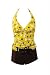 Womens Marina West 2 Piece Yellow Floral Print Tankini with Brown Boyshorts Swimsuit