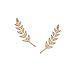 Humble Chic Women's Olive Leaf Ear Crawlers Tiny Delicate Branch Stud Earrings