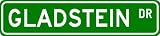GLADSTEIN Street Sign ~ Personalized Family Lastname Sign ~ Gameroom, Basement, Garage Sign Novelty** ALUMINUM - B000N730ES
