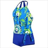 Girls Speedo Two Piece Tie Dye Flower Tankini