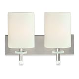 Royce Two-Light Vanity Brushed Steel with Satin White Globes # RV4202/2-12