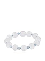 Momenti d'Argento Pulsera Gemstone & Graduated Bead plata de ley 925 milésimas / Verde Agua