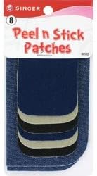 Bulk Buy: Singer Sewing (3-Pack) Peel N Stick Patches Assorted Sizes 8/Pkg Assorted Denim &amp; Twill 00382