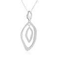 Bronze Hammered Double Open Oval Pendant Necklace, 18"