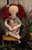 Folkart Raggedy Anne Muslin Rag Doll