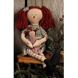 Folkart Raggedy Anne Muslin Rag Doll