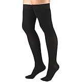Truform 8848, Compression Stockings, Thigh High, Closed toe, Silicone Dot Top, 30-40 mmHg, Black, Small