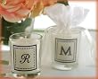 Candle Monogrammed Votive in Sheer Organza Bag (24 per order) Wedding Favors