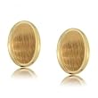 Men's Brushed Finish Oval Cuff Links in Fine Yellow Gold