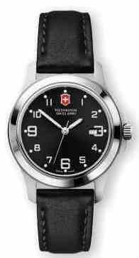 Victorinox Swiss Army 241389 Womens Watch Garrison,Black Dial,Black Leather Strap Mothers Day Gift