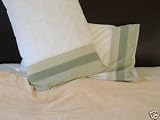 Pair Pillowcases with Green Suede Stripe