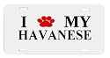 Havanese Paw Love Dog Vanity Auto License Plate