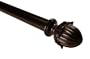 BCL Drapery Hardware 125AC48 48-Inch to 86-Inch Acorn Curtain Rod, Mahogany