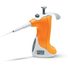 VistaLab 1057-0010 Ovation Adjustable Volume Pipette, 1-10 microliter Volume, 0.01 microliter Graduation Interval, +/-1% Accuracy, Orange