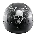 DOT Outlaw Skull with Wings Vented Half Motorcycle Helmet Sz XL