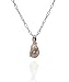 A Natural-Colored Drop Fresh-Water Pearl Enveloped in a 14K White Gold Pendant Enhanced with Pave Set Diamonds, Sliding on a 17 Oval Link Necklace.