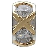 Authentic CHAMILIA KD-49 14K Gold and CZ XOXO Hugs and Kisses Charm Bead for Pandora Gift Boxed!
