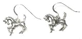 Happily Prancing Sterling Silver Horse Earrings 3D
