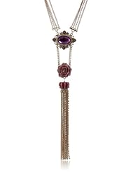 Betsey Johnson "Imperial Princess" Gem and Crown Long Y-Shaped Necklace, 34"
