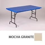 Outdoor Living : 30 X 60 Folding Table - Adjustable Height - Mocha (Mocha Granite with Brown Frame) (32'H x 30'W x 60'D)