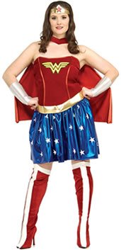 Childrens Toyshop  Toys : Wonderwoman tm Adult Fancy Dress Costume. One size fit for 16-20 Dress size